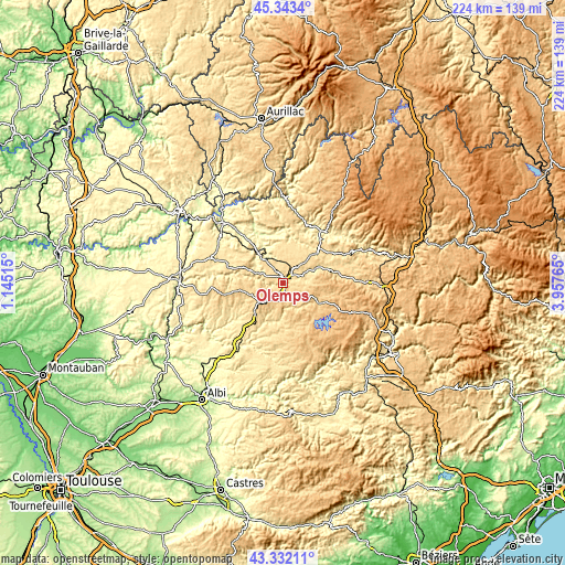 Topographic map of Olemps