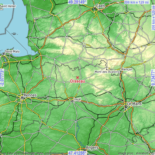 Topographic map of Oisseau