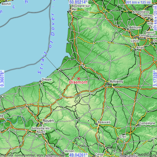 Topographic map of Oisemont