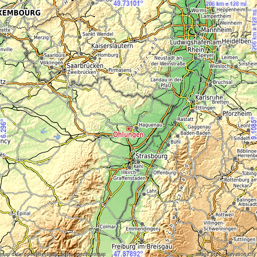 Topographic map of Ohlungen