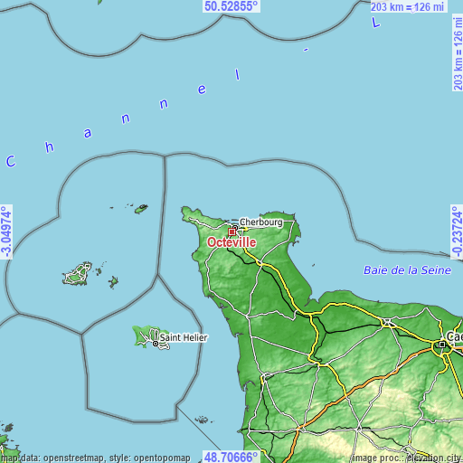 Topographic map of Octeville