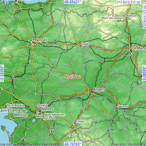 Topographic map of Nyoiseau