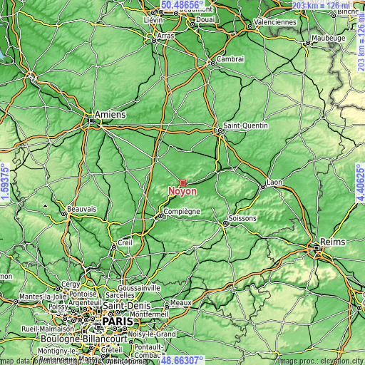 Topographic map of Noyon