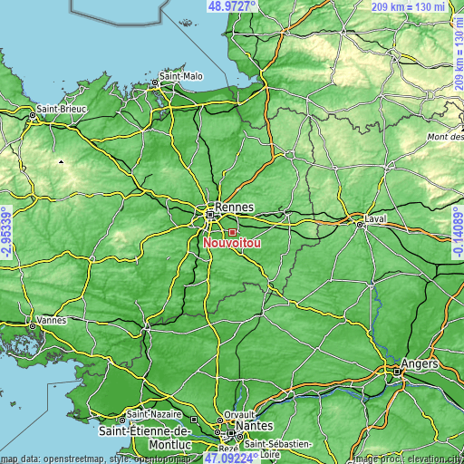Topographic map of Nouvoitou
