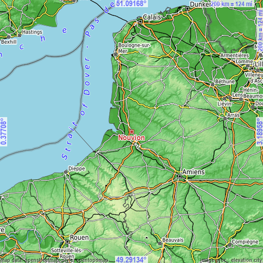 Topographic map of Nouvion