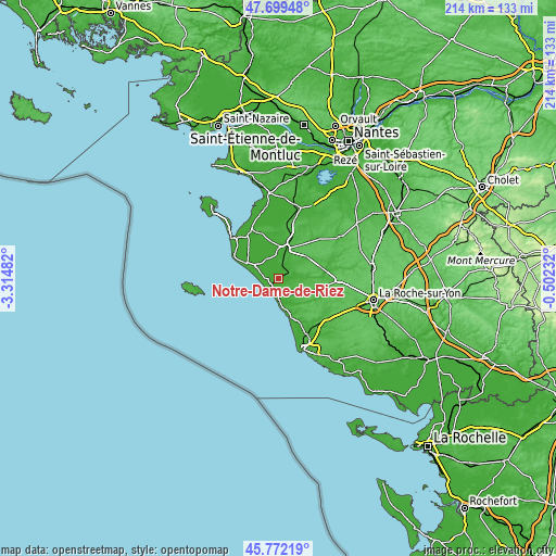 Topographic map of Notre-Dame-de-Riez