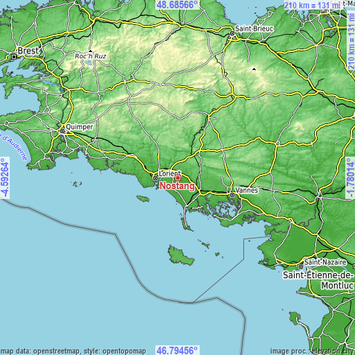 Topographic map of Nostang