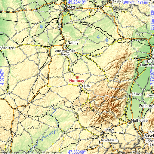 Topographic map of Nomexy