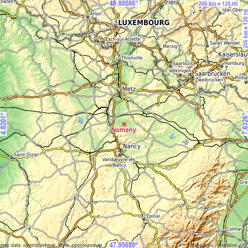 Topographic map of Nomeny