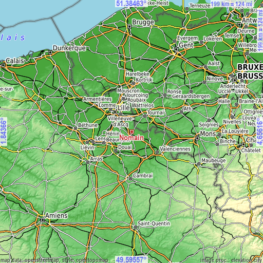 Topographic map of Nomain