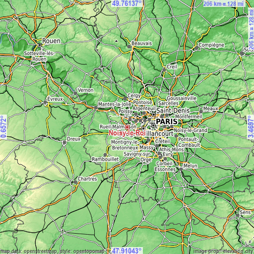 Topographic map of Noisy-le-Roi