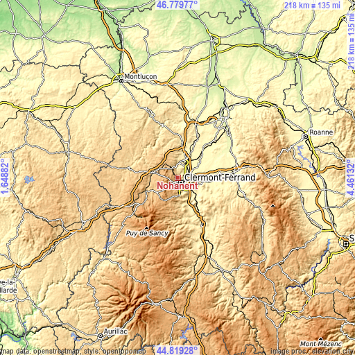 Topographic map of Nohanent