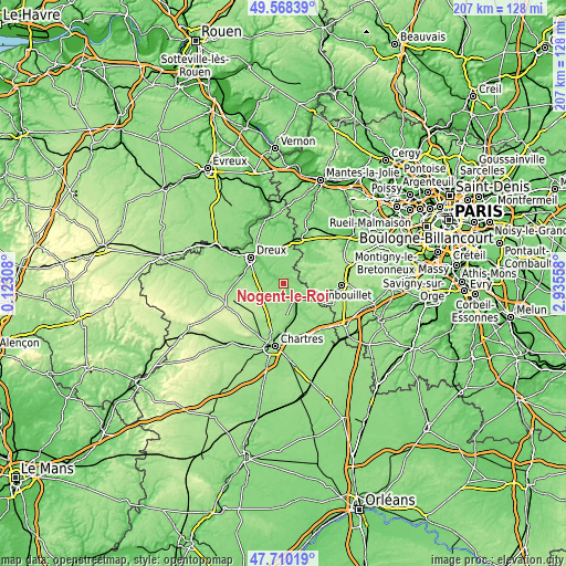 Topographic map of Nogent-le-Roi