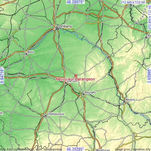 Topographic map of Neuvy-sur-Barangeon