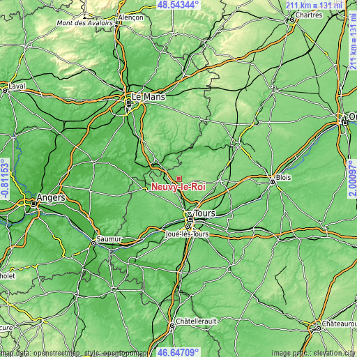 Topographic map of Neuvy-le-Roi