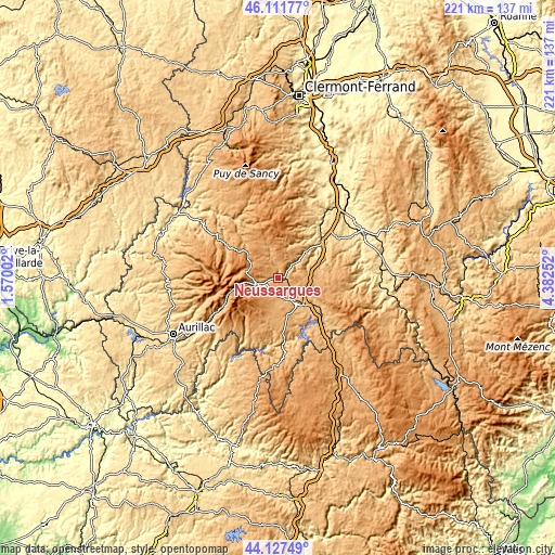 Topographic map of Neussargues