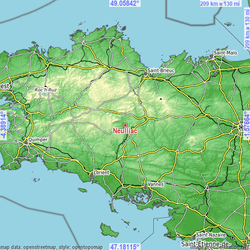 Topographic map of Neulliac