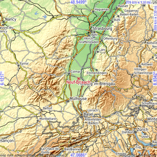 Topographic map of Neuf-Brisach