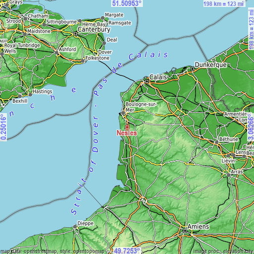 Topographic map of Nesles