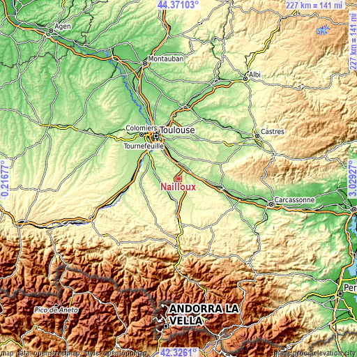 Topographic map of Nailloux