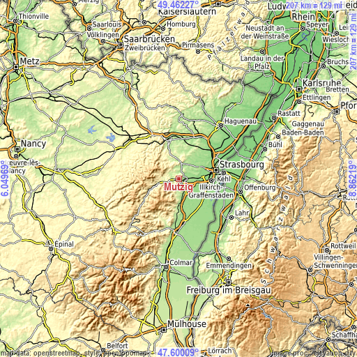 Topographic map of Mutzig