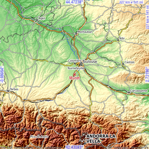 Topographic map of Muret