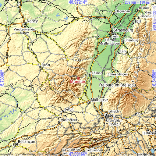 Topographic map of Munster