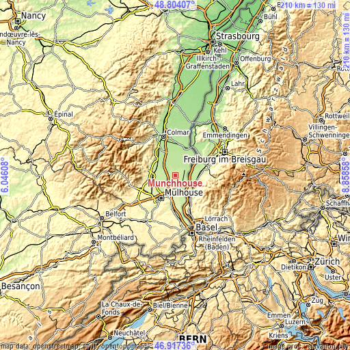 Topographic map of Munchhouse