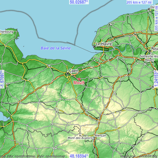 Topographic map of Moult