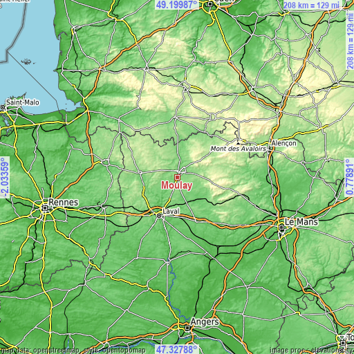 Topographic map of Moulay