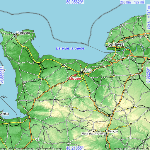 Topographic map of Mouen