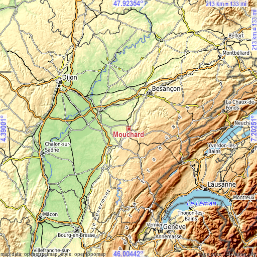 Topographic map of Mouchard