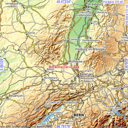 Topographic map of Morschwiller-le-Bas