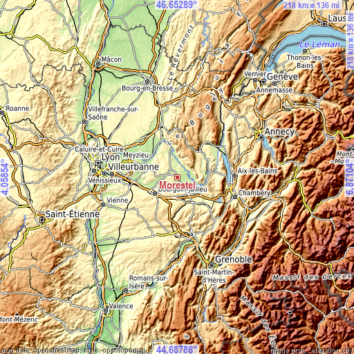 Topographic map of Morestel