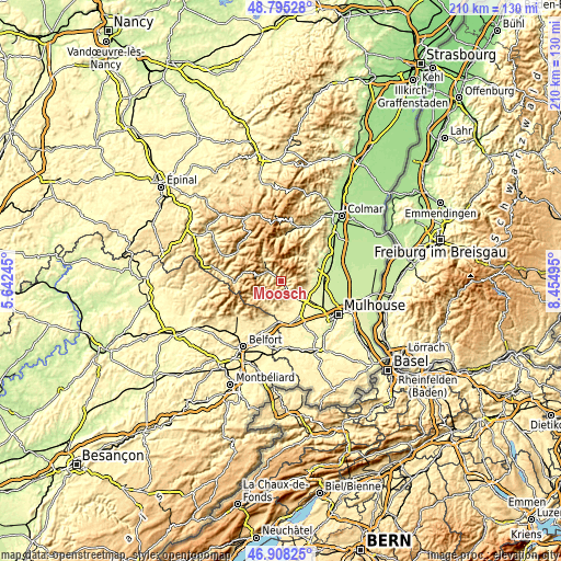 Topographic map of Moosch