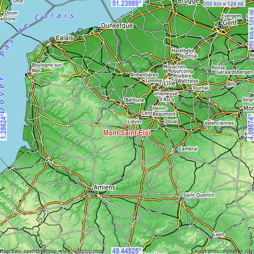 Topographic map of Mont-Saint-Éloi