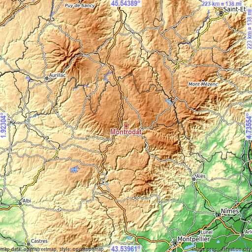 Topographic map of Montrodat