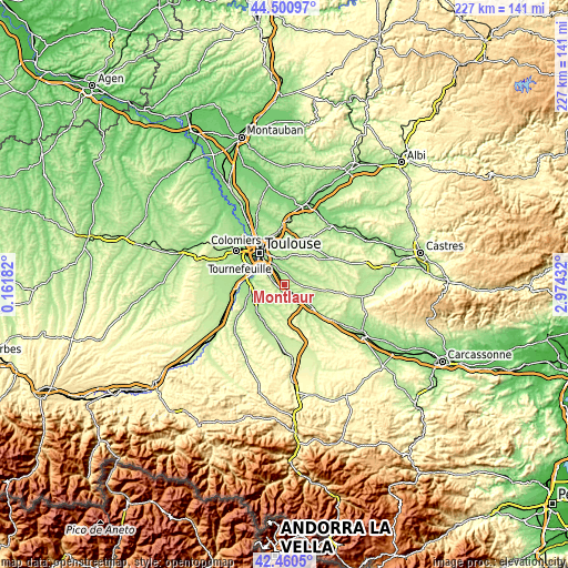 Topographic map of Montlaur