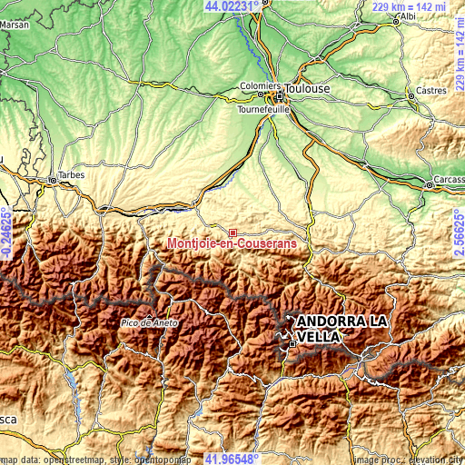 Topographic map of Montjoie-en-Couserans