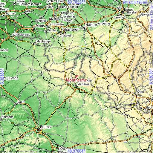 Topographic map of Monthermé