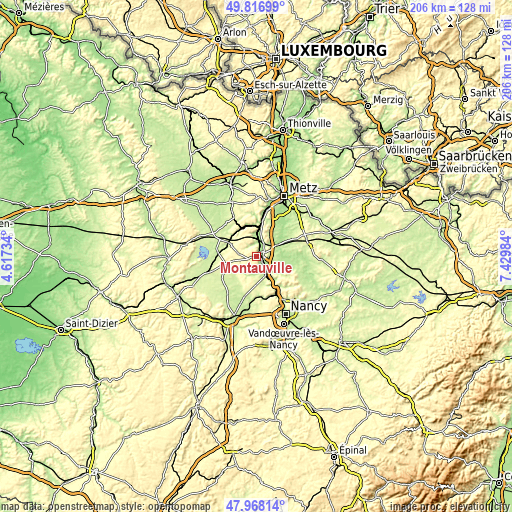 Topographic map of Montauville