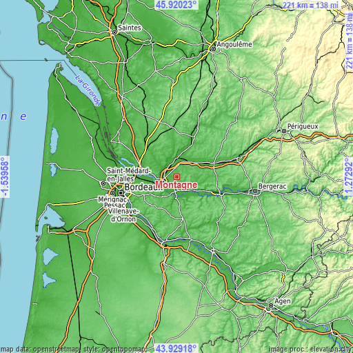 Topographic map of Montagne