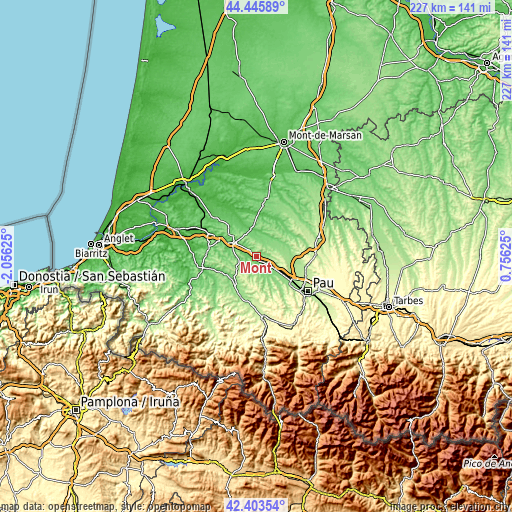 Topographic map of Mont