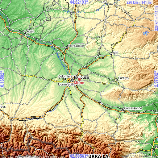 Topographic map of Mons