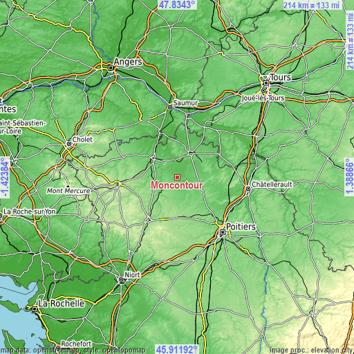 Topographic map of Moncontour