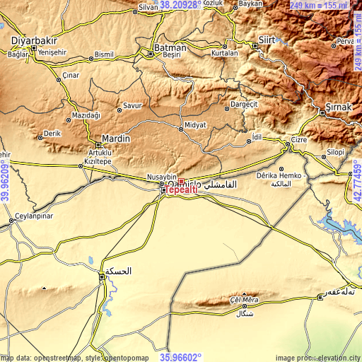Topographic map of Tepealtı
