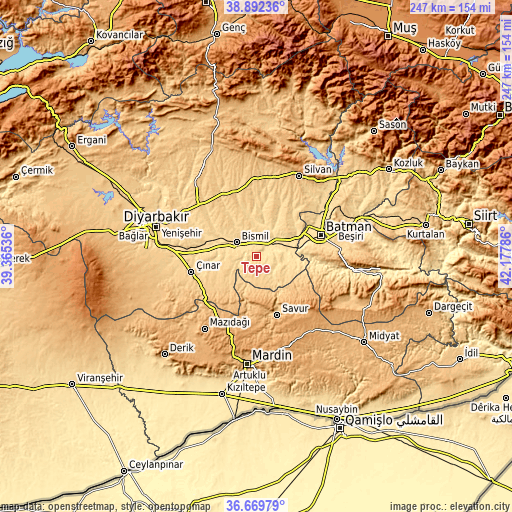 Topographic map of Tepe