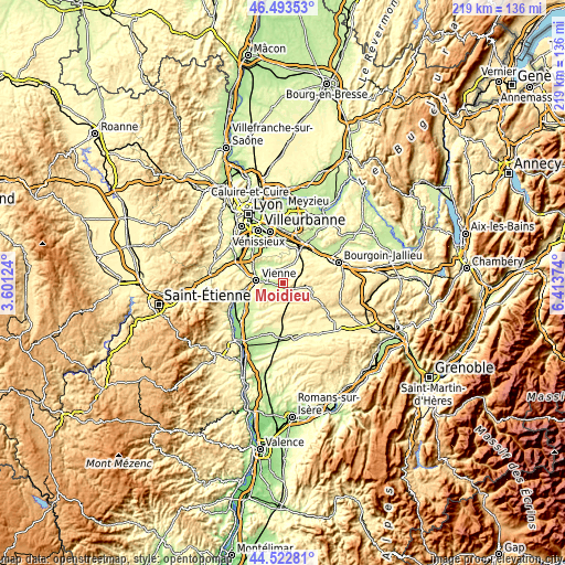 Topographic map of Moidieu