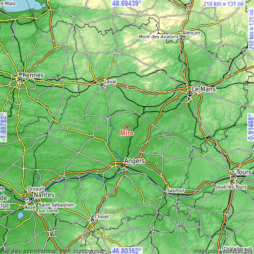 Topographic map of Miré