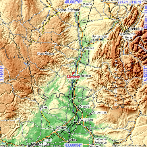 Topographic map of Meysse